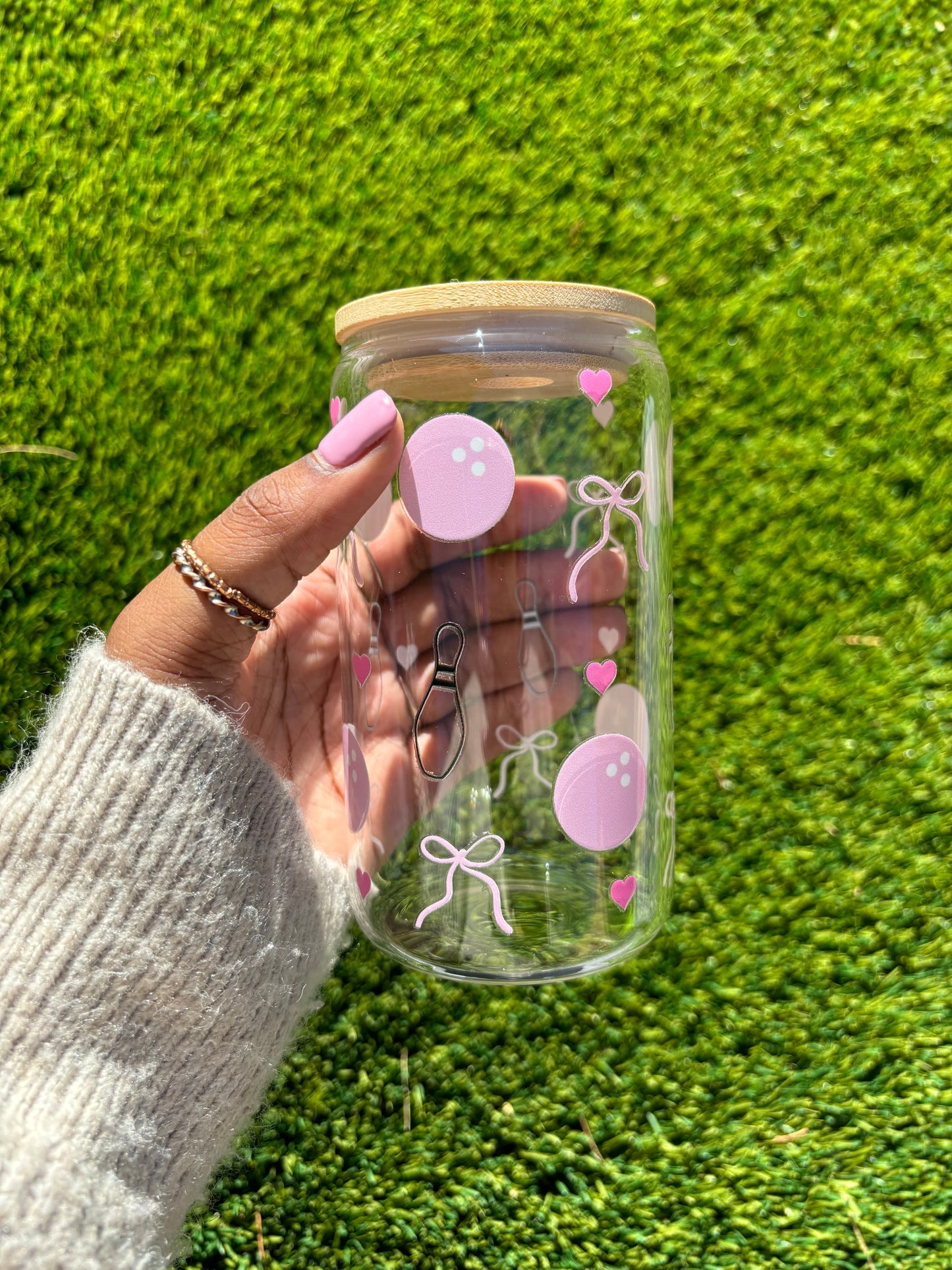 All Pink Glass Tumbler