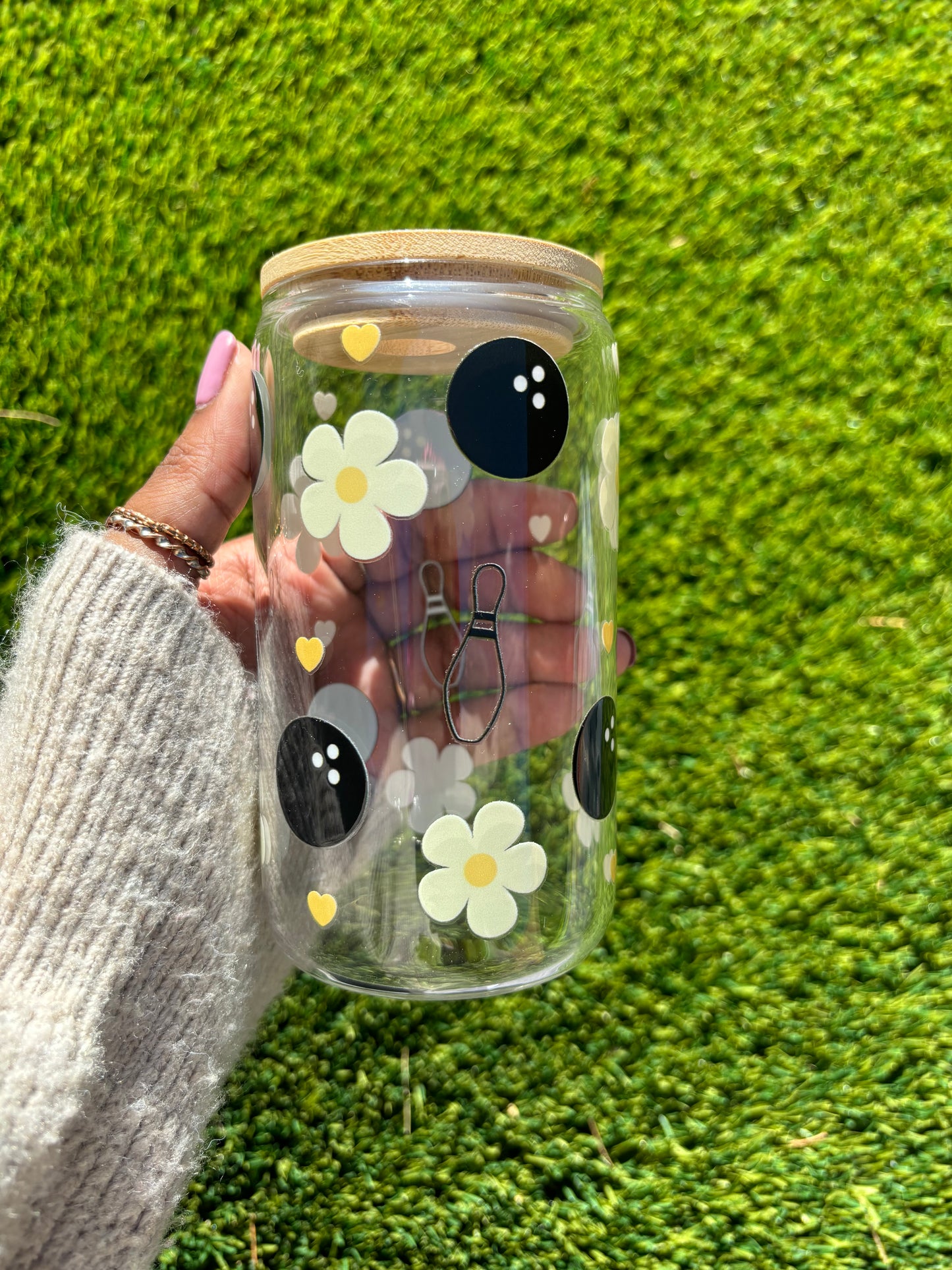 Yellow Flower Glass Tumbler