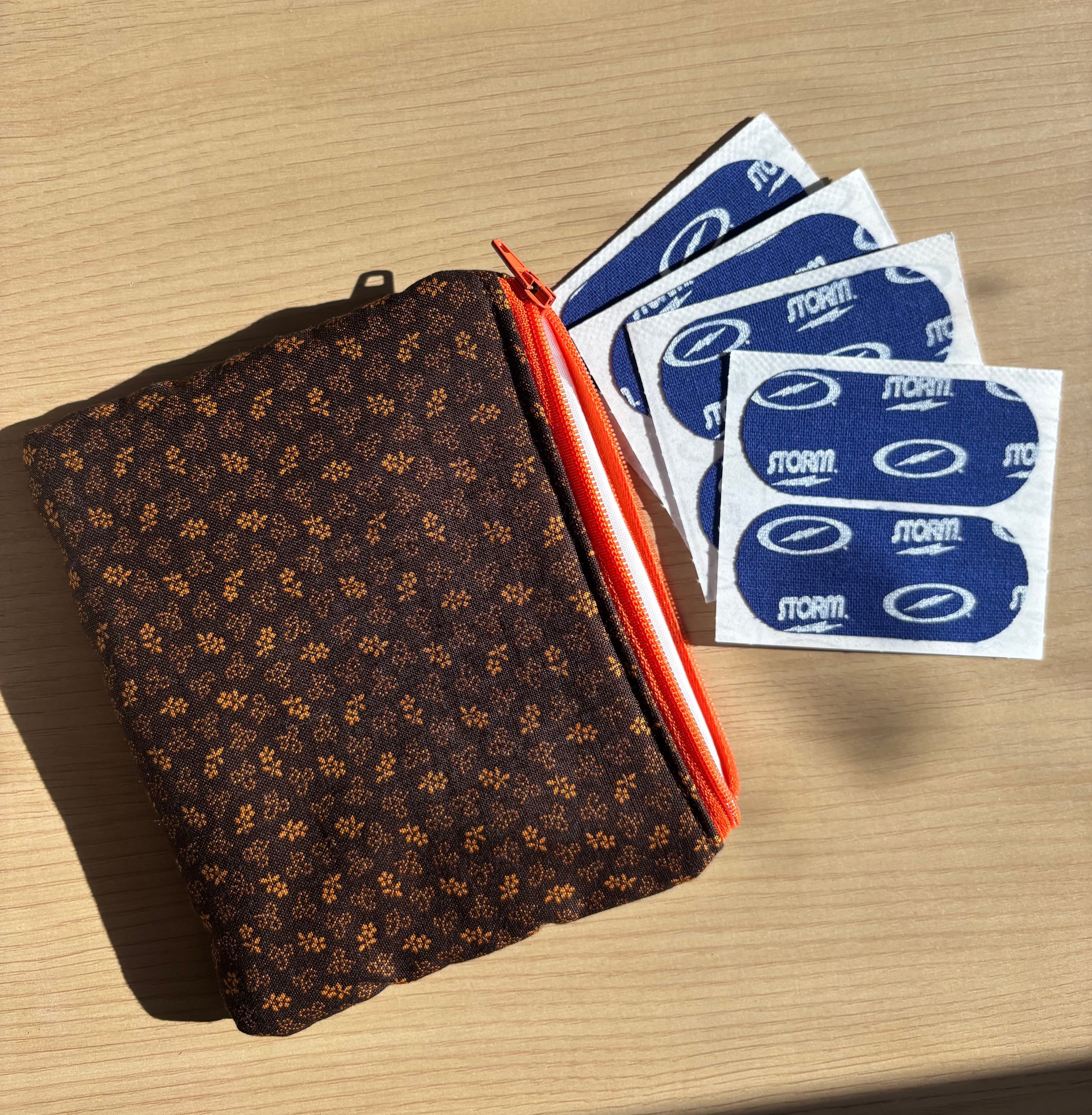 Brown Floral Tape Pouch