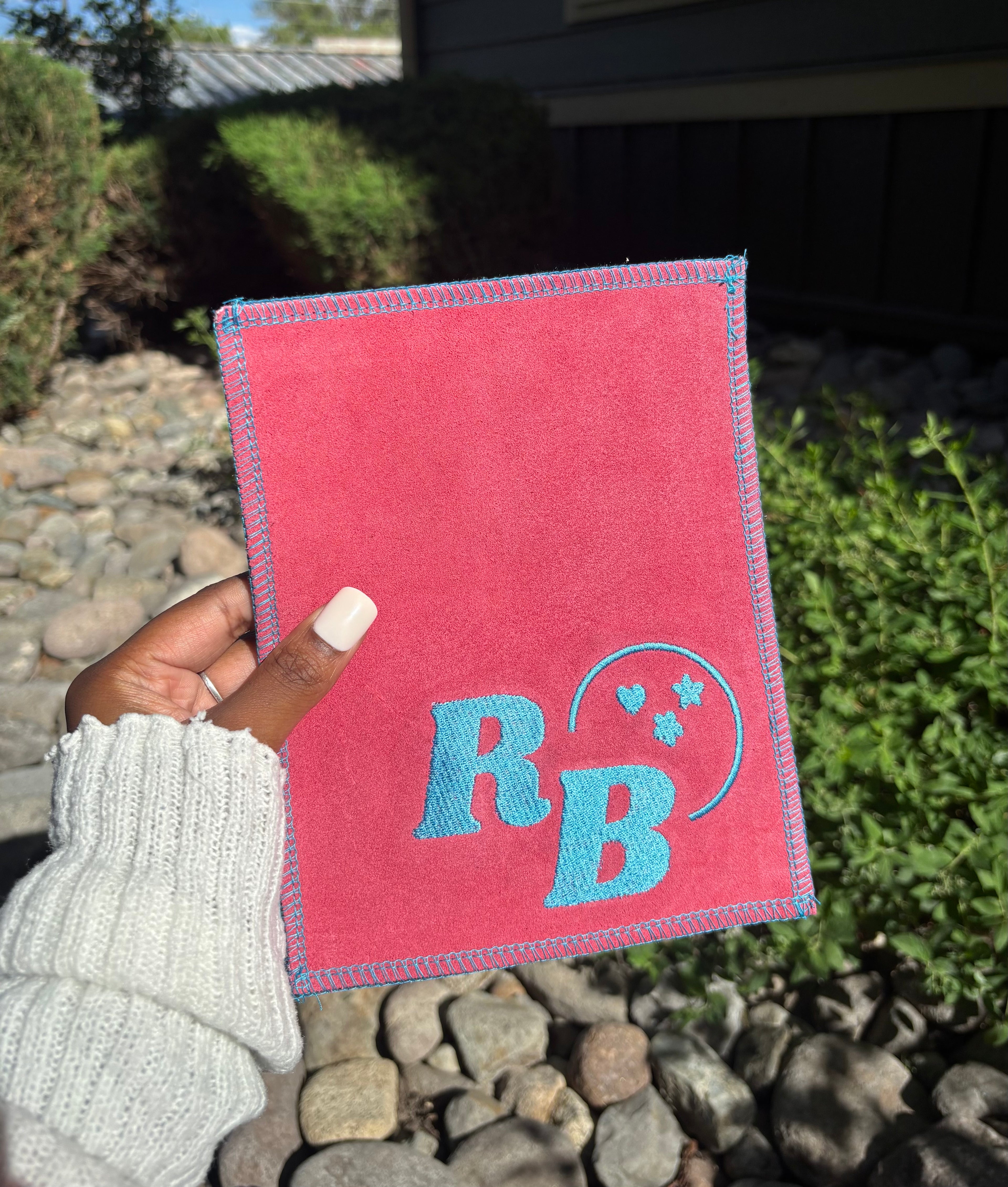 Pink & Blue Leather Shammy