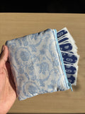 Blue Floral Tape Pouch