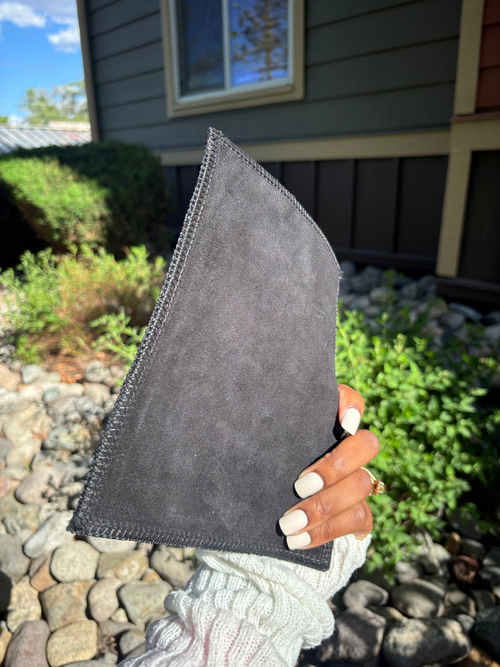 All Black & Pink Leather Shammy