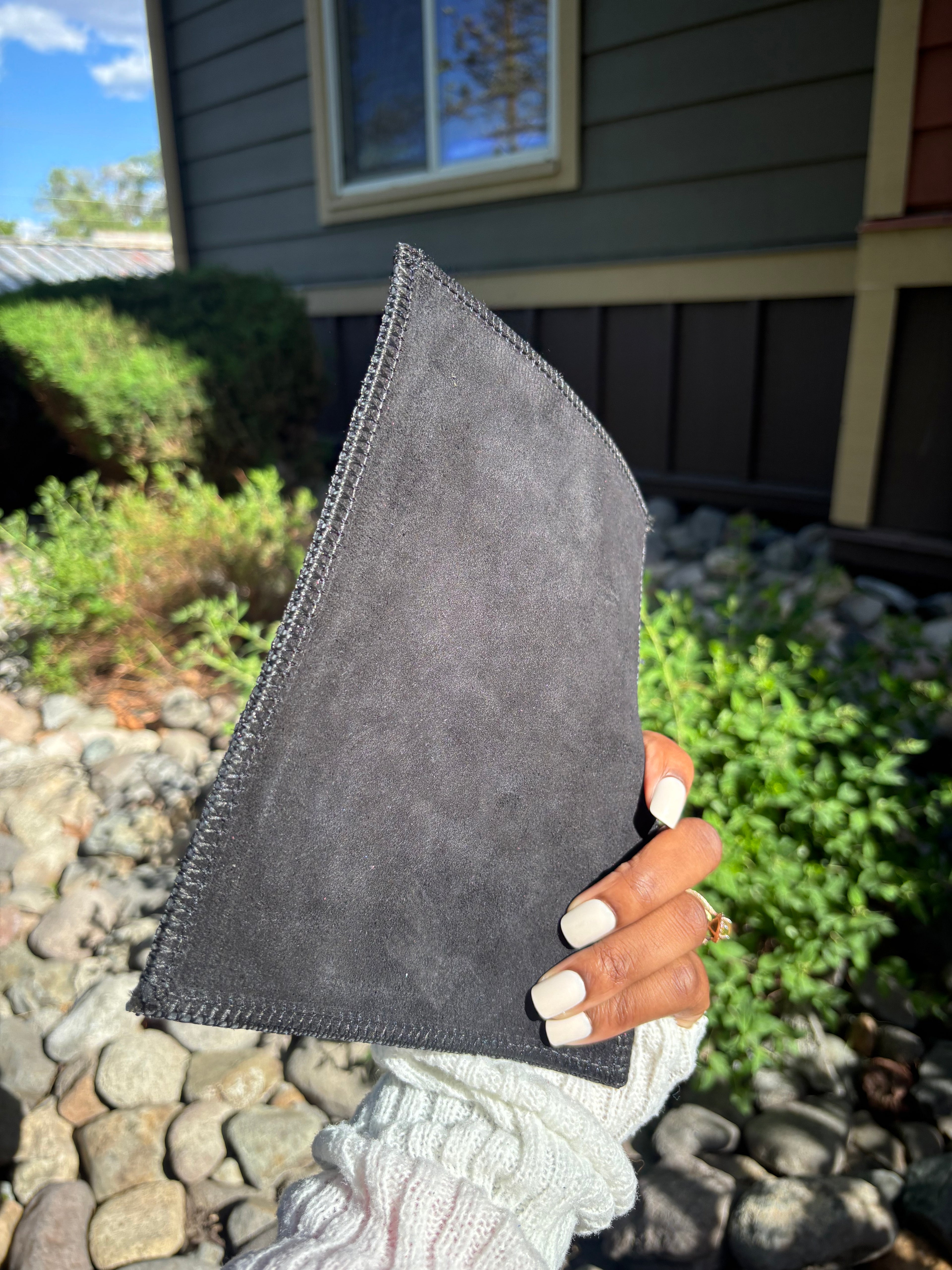 All Black & Pink Leather Shammy