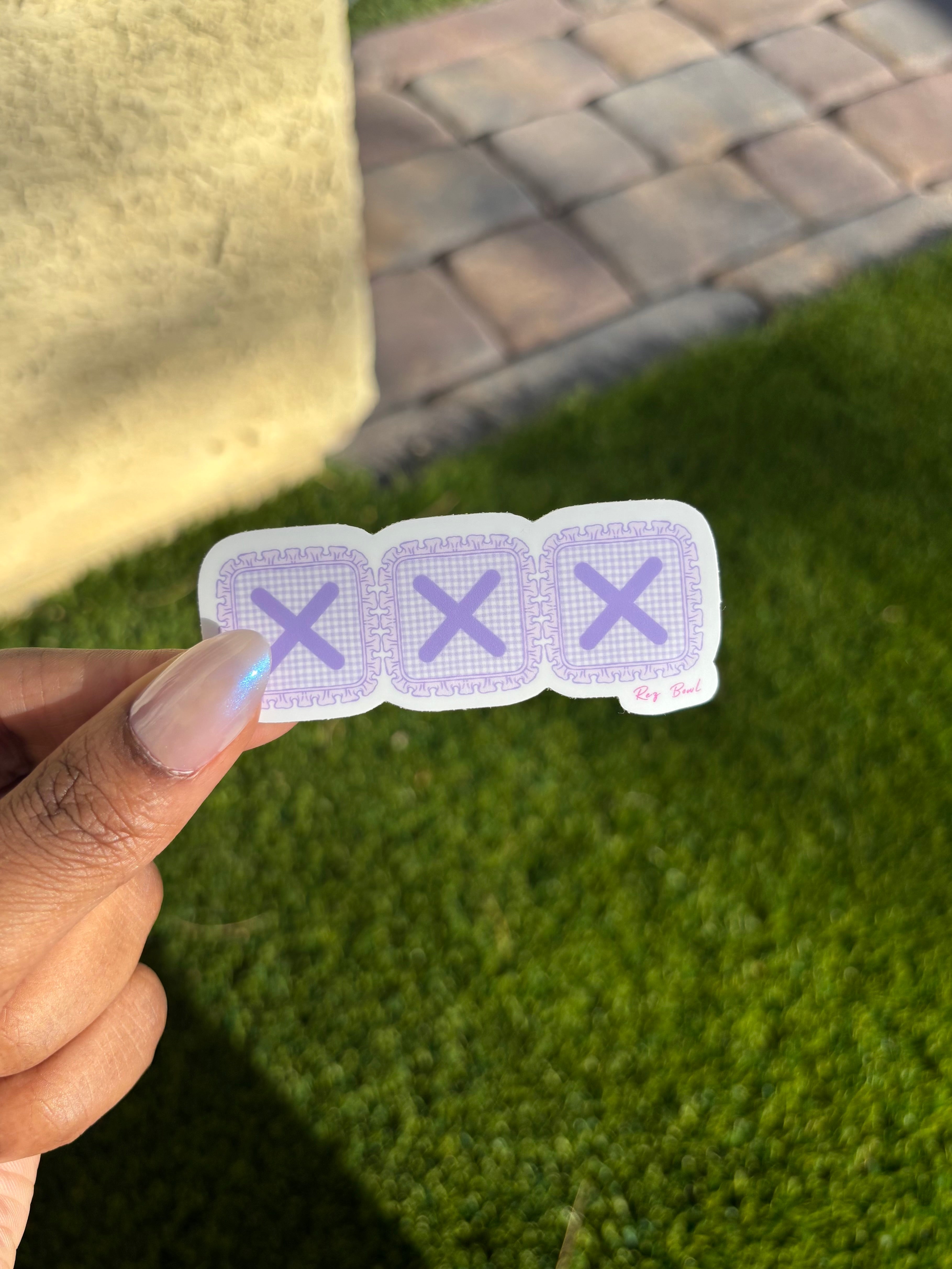 3 Strikes Purple Sticker