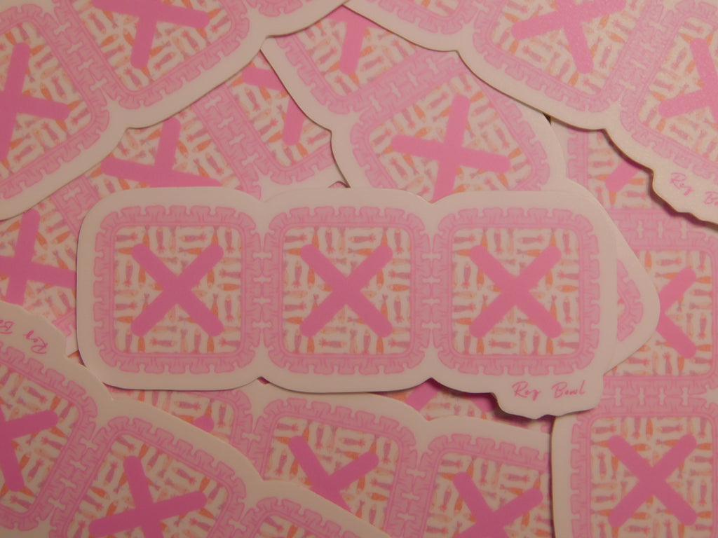 3 Strikes Pink Sticker