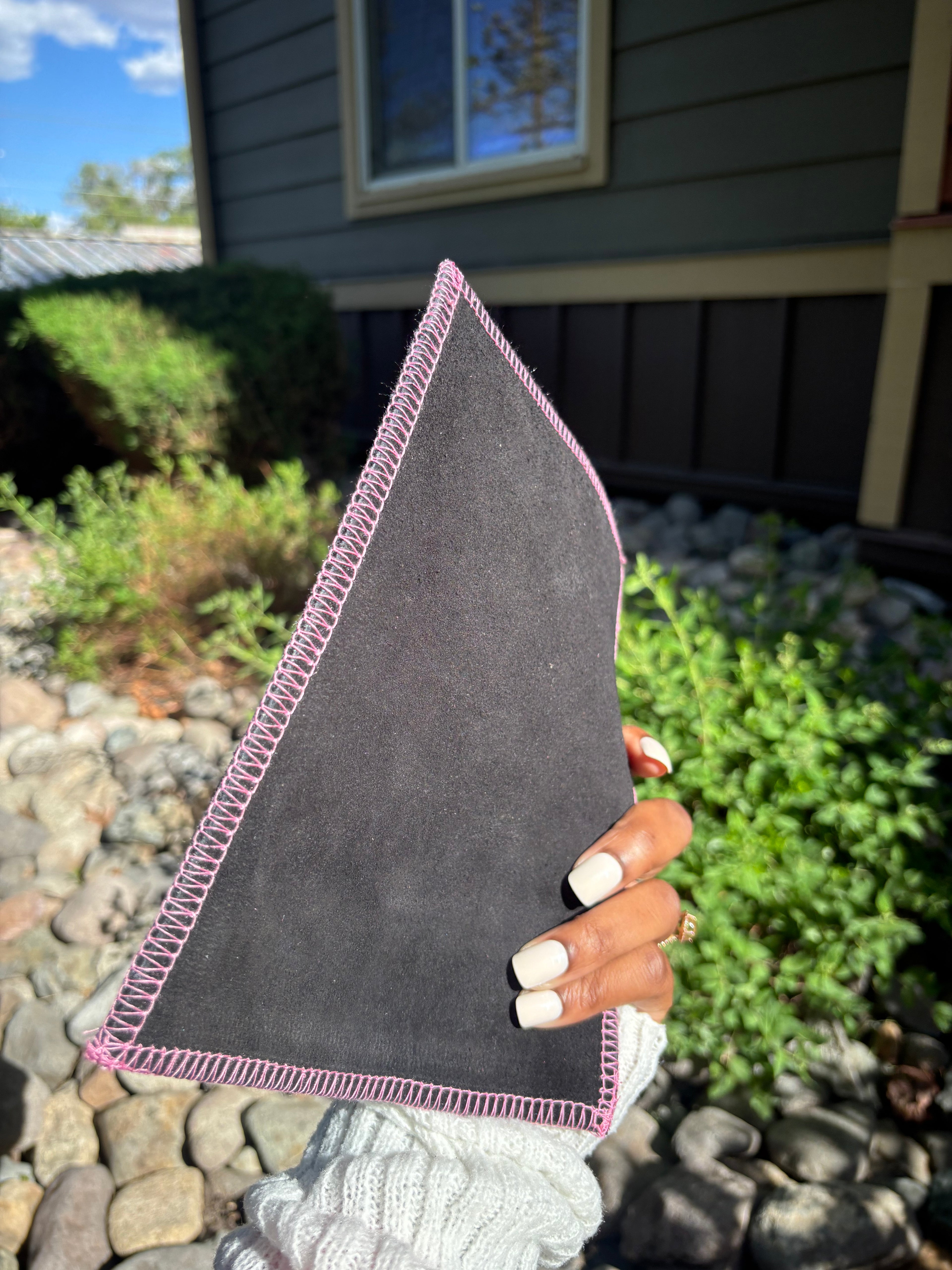 Black & Pink Leather Shammy
