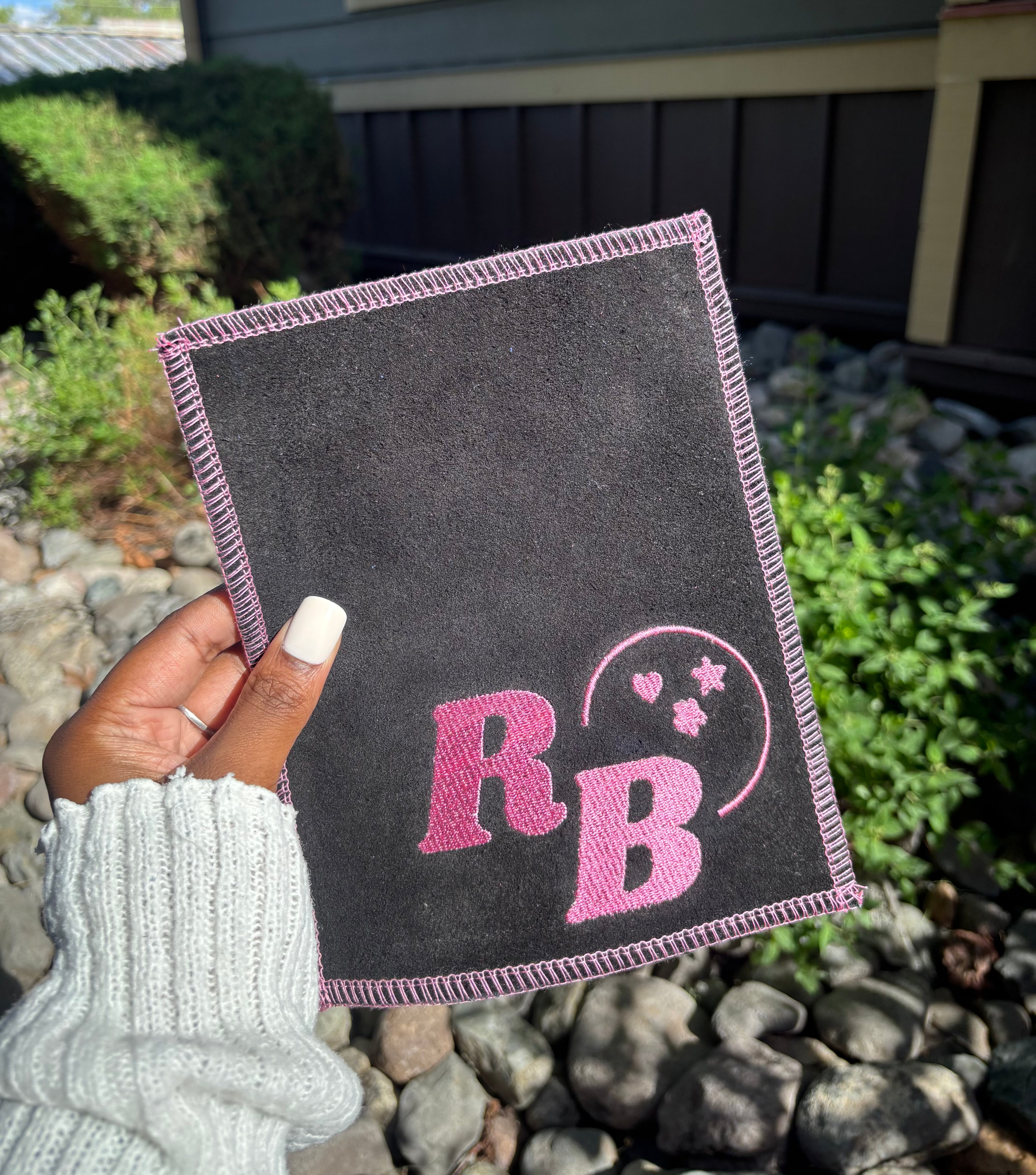 Black & Pink Leather Shammy