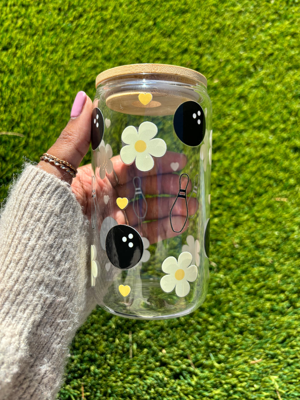 Yellow Flower Glass Tumbler