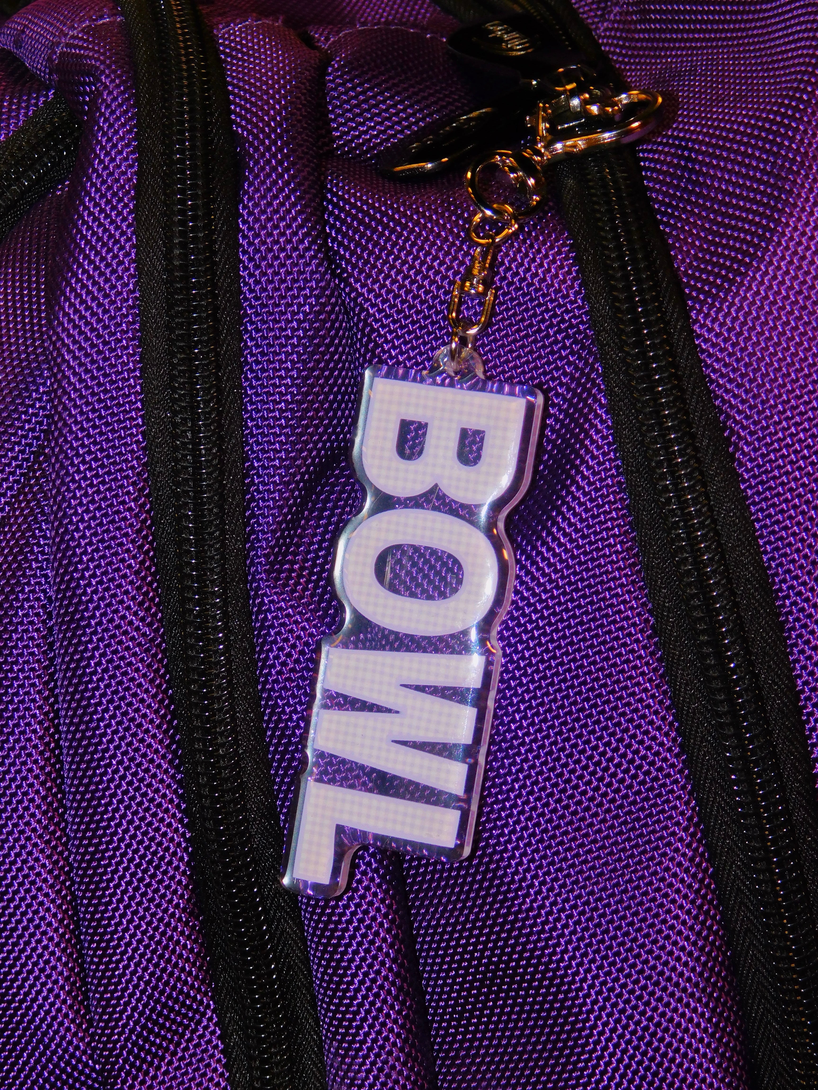 Purple Gingham Keychain