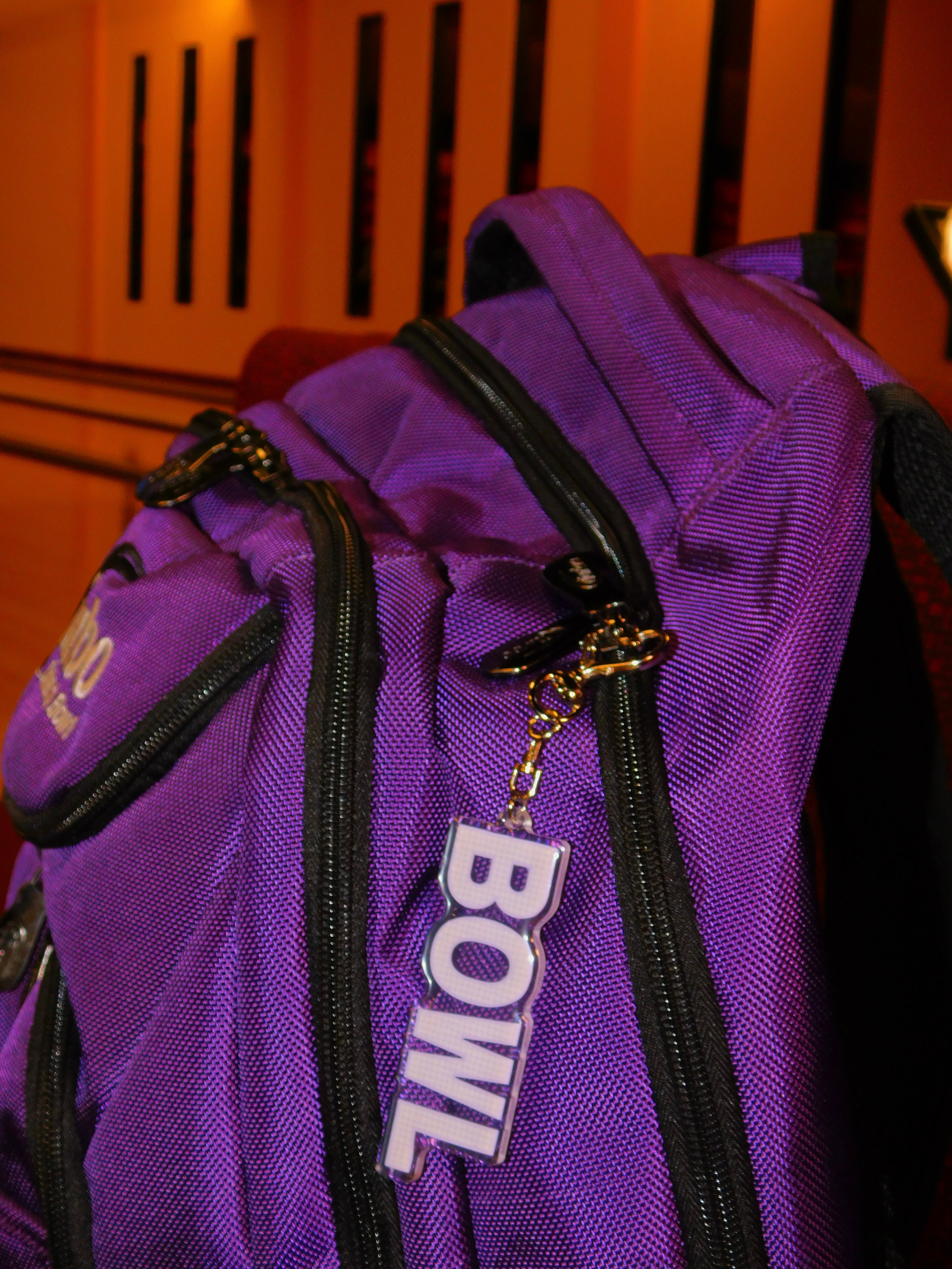 Purple Gingham Keychain