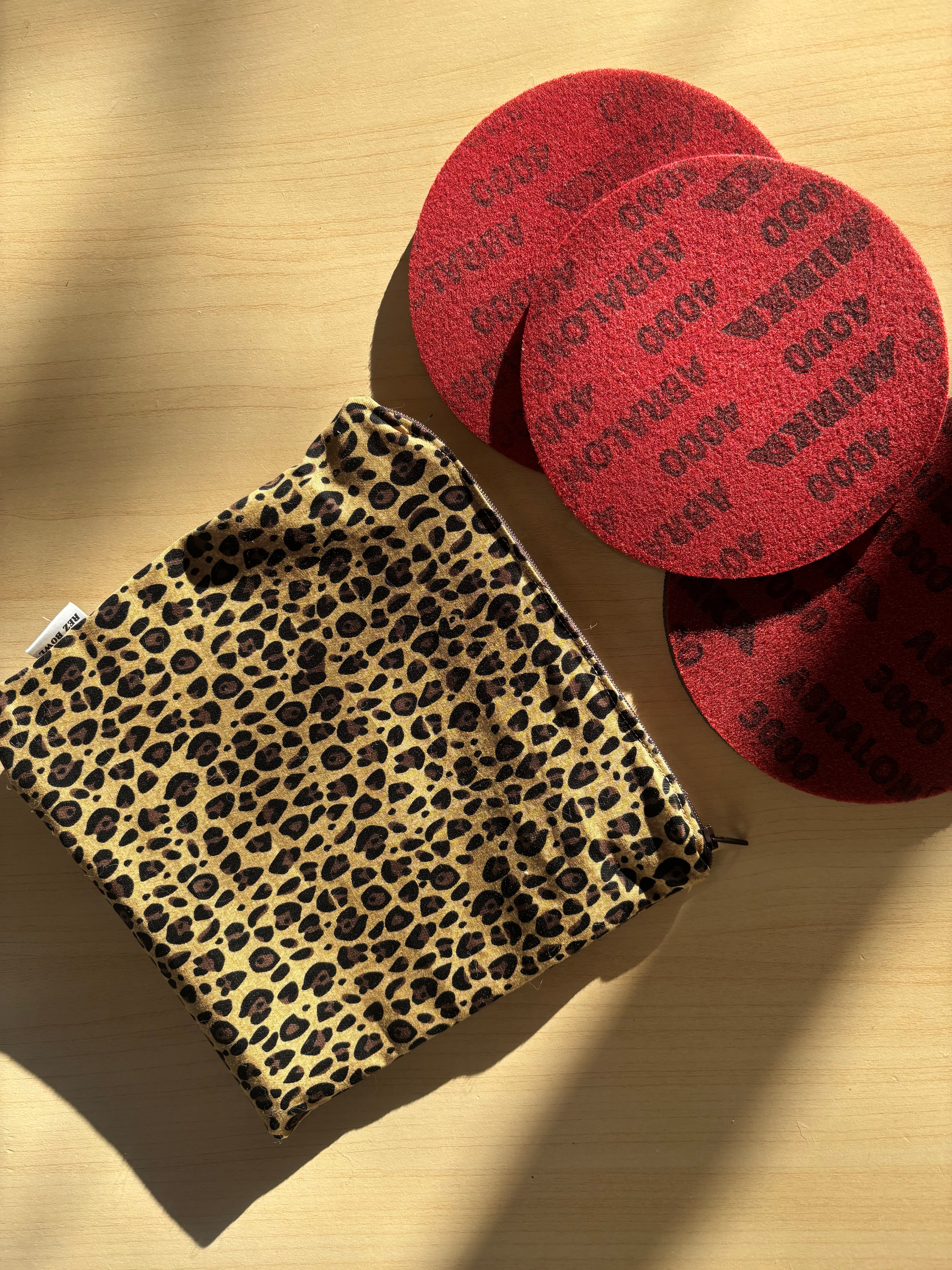 Leopard Print Abralon Pad Bag