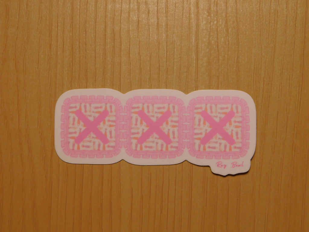 3 Strikes Pink Sticker