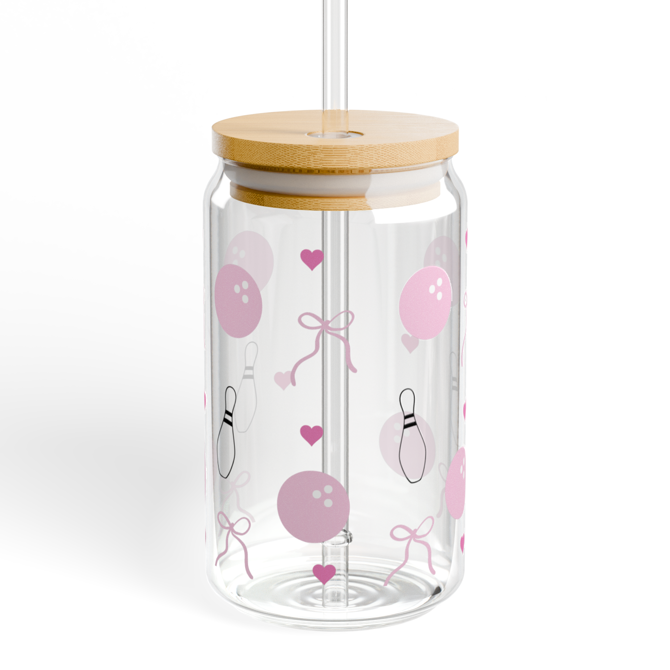 Pink Bows Glass Tumbler