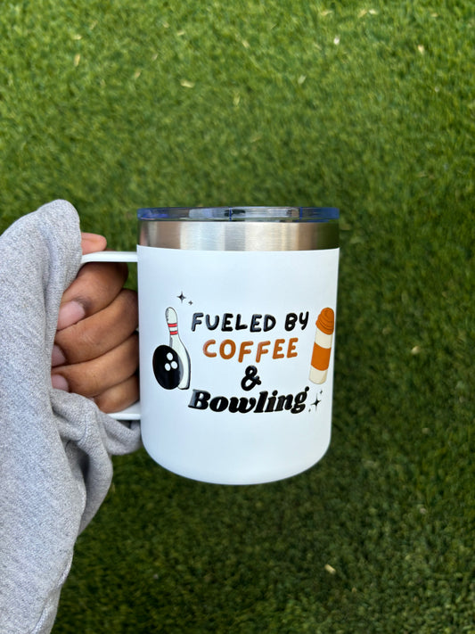 Fueled By Coffee and Bowling Insulted Mug