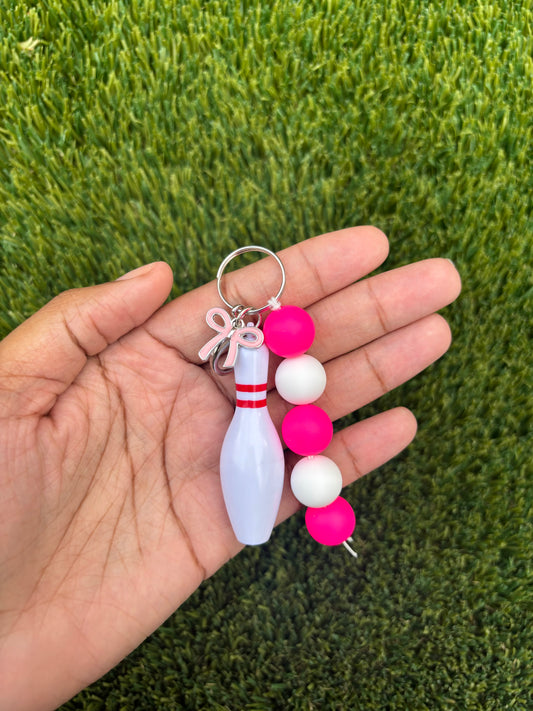 Hot Pink Bow Keychain