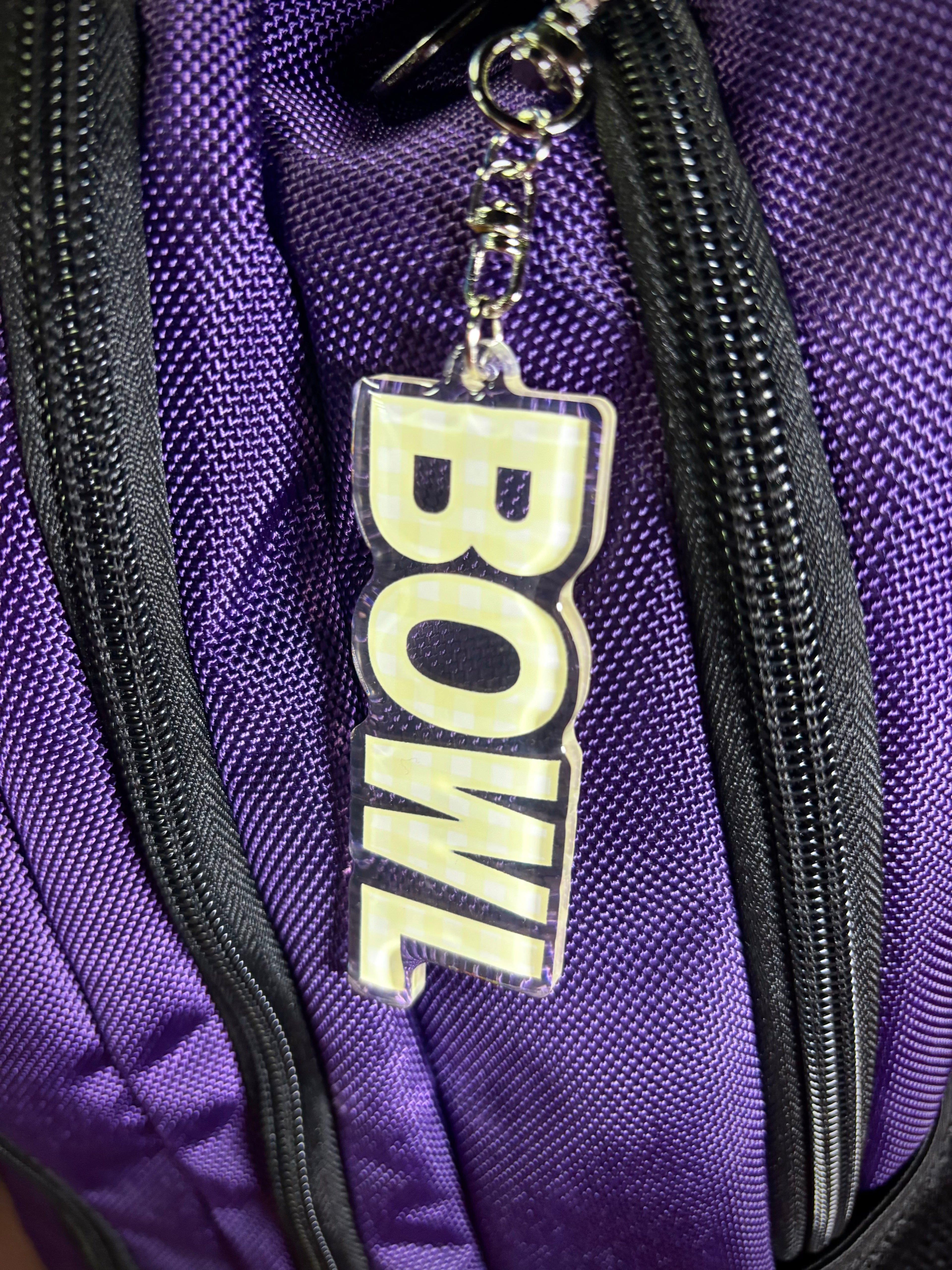 Yellow Gingham Keychain