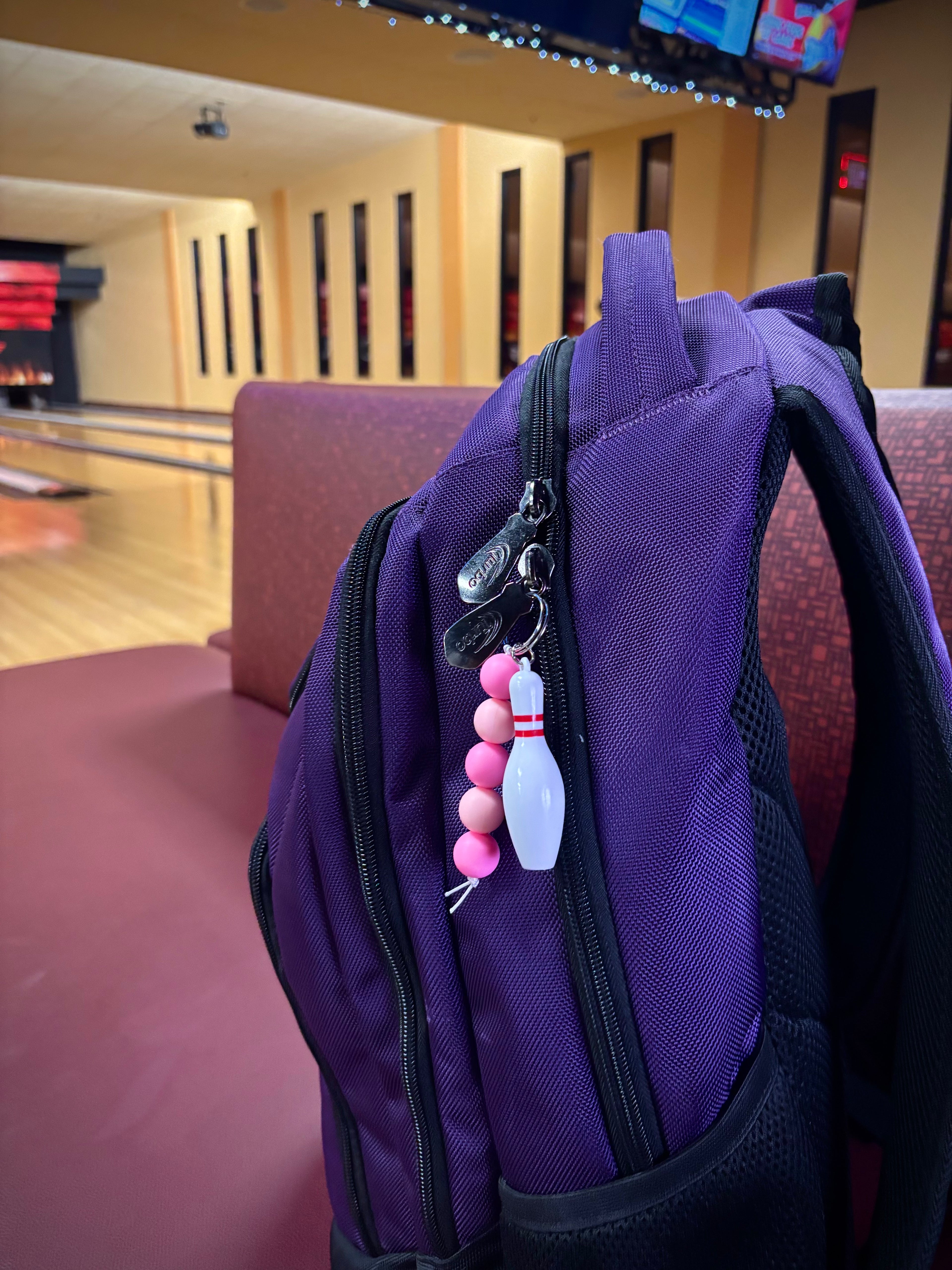 Double Pink Beaded Keychain
