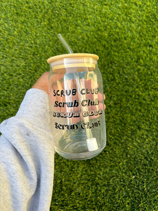 Scrub Club Glass Cup