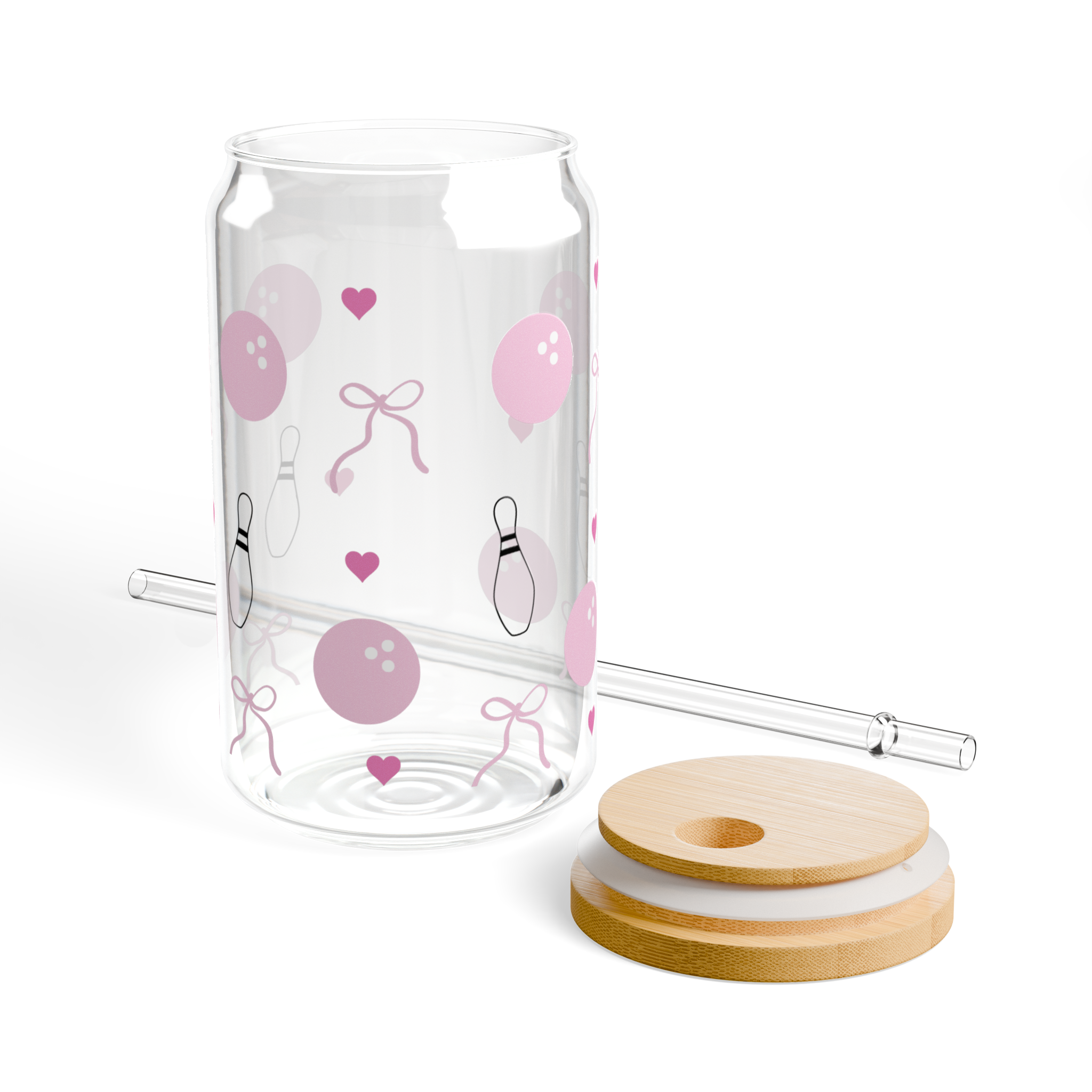 Pink Bows Glass Tumbler