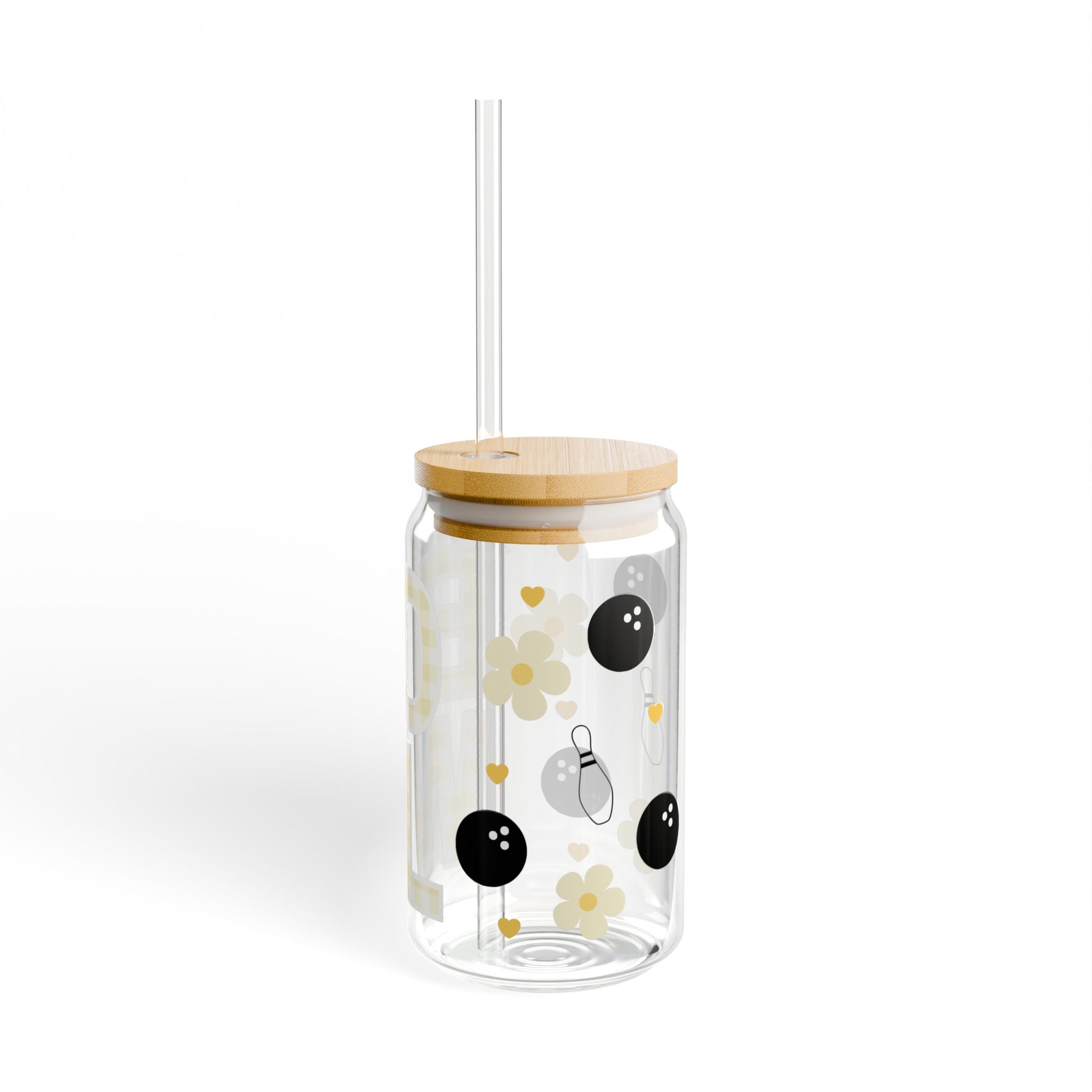 Yellow Gingham Glass Tumbler