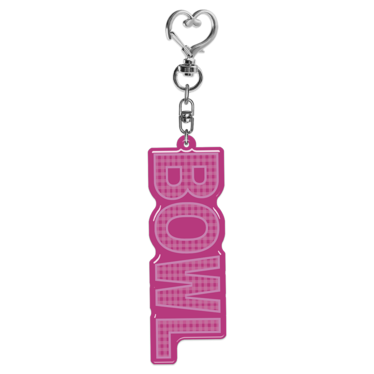 All Pink Gingham Keychain