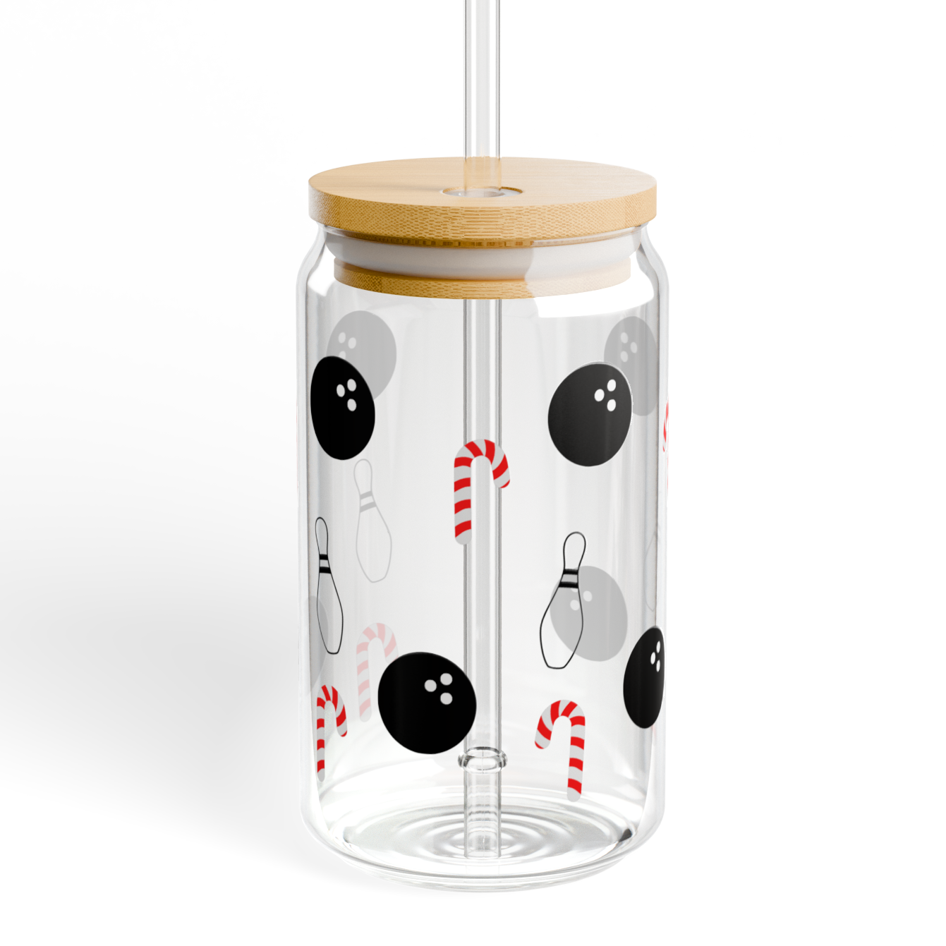 Candycane Wrap Glass Tumbler